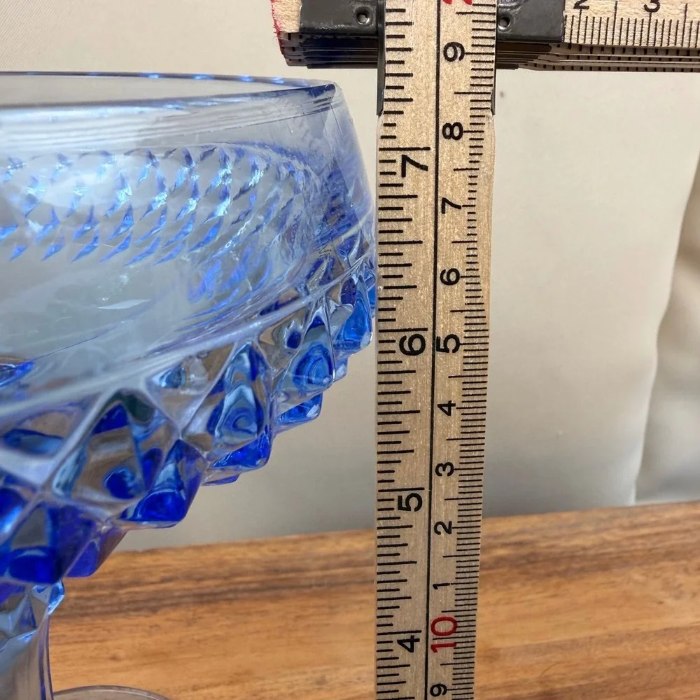 Vintage Indiana Glass Diamond Point 7.25